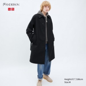 Płaszcze Męskie Uniqlo Trench Coat Czarne,Uniqlo Polska | G912802