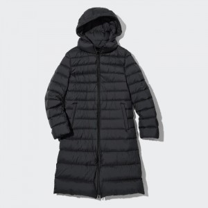 Płaszcze Puchowe Damskie Uniqlo Ultra Light Long (2022 Edition) Czarne,Uniqlo Polska | B706093