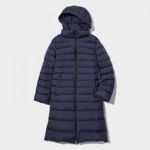 Płaszcze Puchowe Damskie Uniqlo Ultra Light Long (2022 Edition) Granatowe,Uniqlo Polska | G024285