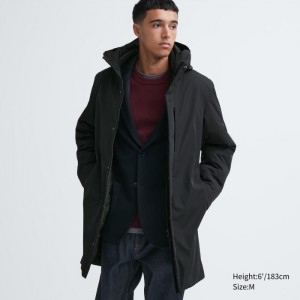 Płaszcze Puchowe Męskie Uniqlo Hybrid Czarne,Uniqlo Polska | W518273