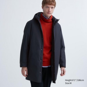 Płaszcze Puchowe Męskie Uniqlo Hybrid Granatowe,Uniqlo Polska | M021316