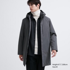 Płaszcze Puchowe Męskie Uniqlo Hybrid Szare,Uniqlo Polska | L012912