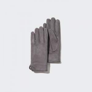 Rękawiczki Damskie Uniqlo HEATTECH Lined Faux Suede Szare,Uniqlo Polska | R444677