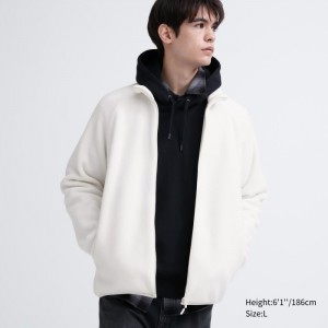 Runo Męskie Uniqlo Full-Zip Jacket Białe,Uniqlo Polska | W987489
