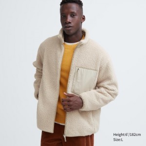 Runo Męskie Uniqlo Windproof Outer Jacket Beżowe,Uniqlo Polska | V741484