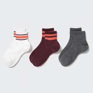 Skarpetki Damskie Uniqlo Crew Pile Lined (3 Pairs) Białe,Uniqlo Polska | R008330