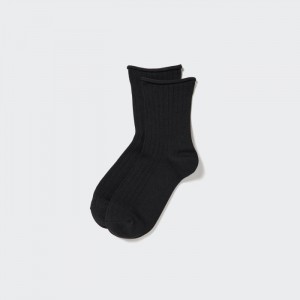 Skarpetki Damskie Uniqlo HEATTECH Crew Top Roll Czarne,Uniqlo Polska | O433054