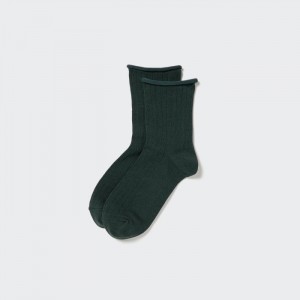 Skarpetki Damskie Uniqlo HEATTECH Crew Top Roll Ciemny Zielone,Uniqlo Polska | O780695
