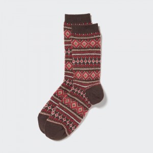 Skarpetki Damskie Uniqlo HEATTECH Fair Isle Brązowe,Uniqlo Polska | S868466