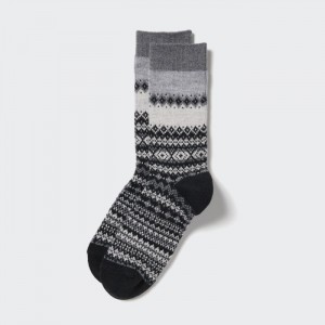Skarpetki Damskie Uniqlo HEATTECH Fair Isle Szare,Uniqlo Polska | F396071