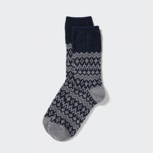 Skarpetki Damskie Uniqlo HEATTECH Fair Isle Granatowe,Uniqlo Polska | Y216757