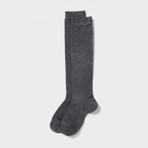 Skarpetki Damskie Uniqlo HEATTECH Knee High Ciemny Szare,Uniqlo Polska | F611745