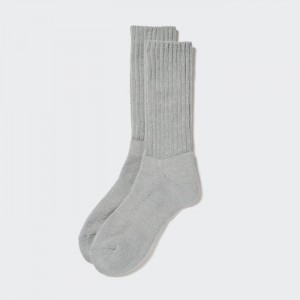 Skarpetki Damskie Uniqlo HEATTECH Ribbed Pile-Lined Szare,Uniqlo Polska | C225623
