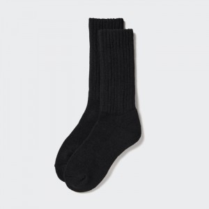 Skarpetki Damskie Uniqlo HEATTECH Ribbed Pile-Lined Czarne,Uniqlo Polska | B870546