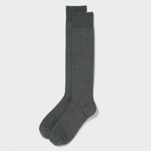 Skarpetki Damskie Uniqlo HEATTECH Ribbed Knee-High Ciemny Szare,Uniqlo Polska | S082661