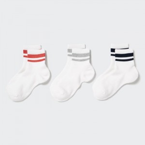 Skarpetki Damskie Uniqlo Socks 3 Pack (Crew Pile Line) Białe,Uniqlo Polska | L374609
