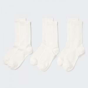 Skarpetki Damskie Uniqlo Socks 3 Pack (Ribbed) Białe,Uniqlo Polska | O660196
