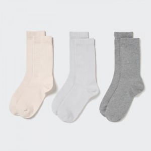 Skarpetki Damskie Uniqlo Socks 3 Pack (Ribbed) Natural,Uniqlo Polska | U908907