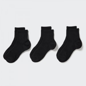 Skarpetki Damskie Uniqlo Socks 3 Pack (Ribbed Pile) Czarne,Uniqlo Polska | Z487684