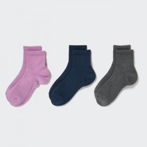 Skarpetki Damskie Uniqlo Socks 3 Pack (Ribbed Pile) Fioletowe,Uniqlo Polska | I941723