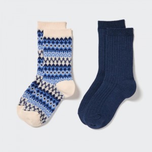 Skarpetki Dziecięce Uniqlo HEATTECH (2 Pairs) Niebieskie,Uniqlo Polska | B420340