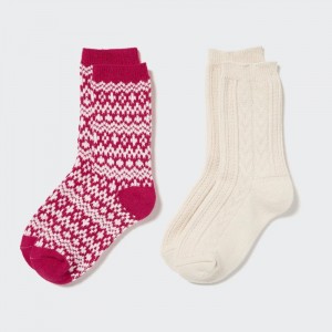 Skarpetki Dziecięce Uniqlo HEATTECH (2 Pairs) Czerwone,Uniqlo Polska | M940895