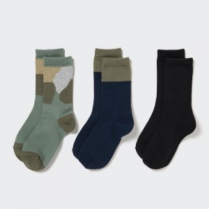 Skarpetki Dziecięce Uniqlo Regular 3 Pack Oliwkowe,Uniqlo Polska | V540788