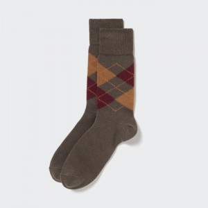 Skarpetki Męskie Uniqlo Argyle Ciemny Brązowe,Uniqlo Polska | Z571023
