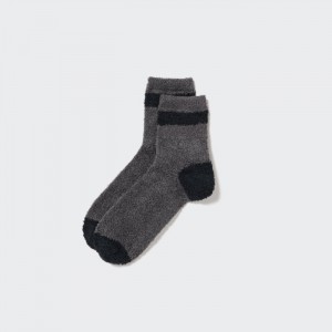 Skarpetki Męskie Uniqlo HEATTECH Fluffy Lined Half Ciemny Szare,Uniqlo Polska | A892493