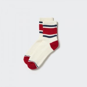 Skarpetki Męskie Uniqlo Pattern Lined Half Białe,Uniqlo Polska | M596434