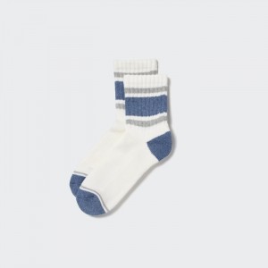 Skarpetki Męskie Uniqlo Pattern Lined Half Białe,Uniqlo Polska | E628690