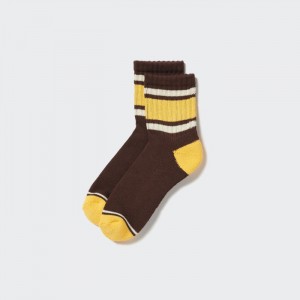 Skarpetki Męskie Uniqlo Pattern Lined Half Brązowe,Uniqlo Polska | H001800