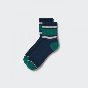 Skarpetki Męskie Uniqlo Pattern Lined Half Niebieskie,Uniqlo Polska | K085935