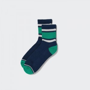 Skarpetki Męskie Uniqlo Pattern Lined Half Niebieskie,Uniqlo Polska | G501138
