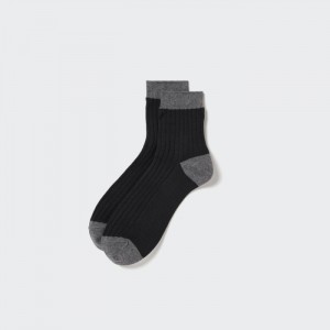 Skarpetki Męskie Uniqlo Ribbed Half Czarne,Uniqlo Polska | Y563993