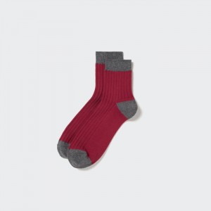 Skarpetki Męskie Uniqlo Ribbed Half Czerwone,Uniqlo Polska | E687302