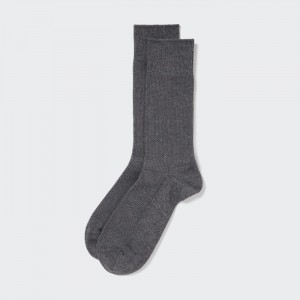 Skarpetki Męskie Uniqlo Supima® Cotton Pique Ciemny Szare,Uniqlo Polska | V842975