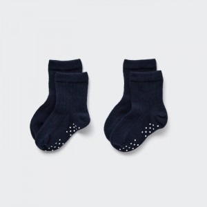 Skarpetki Niemowlęce Uniqlo Socks (2 Pairs) Granatowe,Uniqlo Polska | T954304
