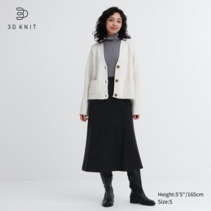 Spódnice Damskie Uniqlo 3D Knit Souffle Yarn Czarne,Uniqlo Polska | K374291