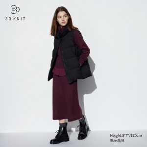 Spódnice Damskie Uniqlo 3D Knit Souffle Yarn Wine,Uniqlo Polska | D673560