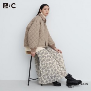 Spódnice Damskie Uniqlo Chiffon Pleated Białe,Uniqlo Polska | S239696