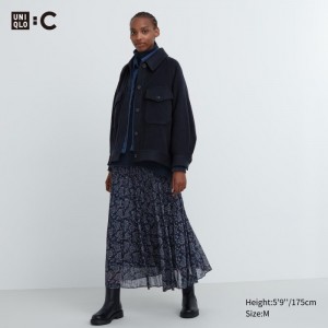 Spódnice Damskie Uniqlo Chiffon Pleated Niebieskie,Uniqlo Polska | K845885