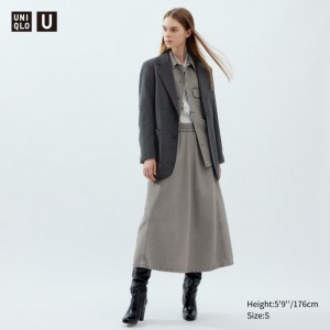 Spódnice Damskie Uniqlo Denim Easy Szare,Uniqlo Polska | B905125