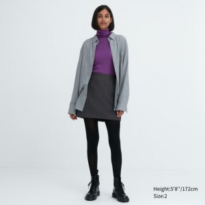 Spódnice Damskie Uniqlo Wool Blend Mini Ciemny Szare,Uniqlo Polska | C009923