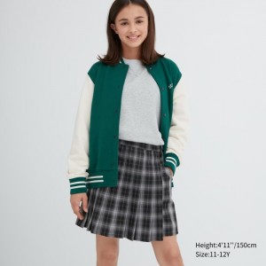 Spódnice Dziecięce Uniqlo Checked Pleated Mini Skort Czarne,Uniqlo Polska | V988359