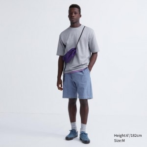 Spodenki Męskie Uniqlo Chambray Stretch Easy (8") Niebieskie,Uniqlo Polska | Y792463