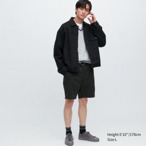 Spodenki Męskie Uniqlo Chino (7") Czarne,Uniqlo Polska | H528699
