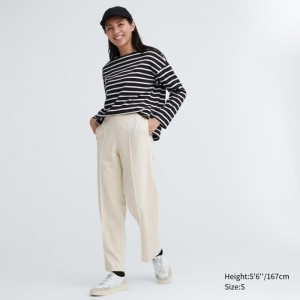 Spodnie Damskie Uniqlo Easy Wide Straight Białe,Uniqlo Polska | T627888