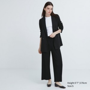 Spodnie Damskie Uniqlo Pleated Straight Czarne,Uniqlo Polska | P849750