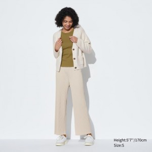 Spodnie Damskie Uniqlo Pleated Straight Natural,Uniqlo Polska | R325290
